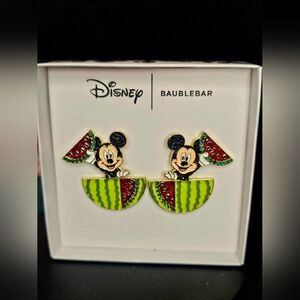 BaubleBar Disney Sparkly Mickey Mouse Watermelon Earrings